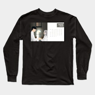 Calendar 2022 August with Korean Dramas Long Sleeve T-Shirt